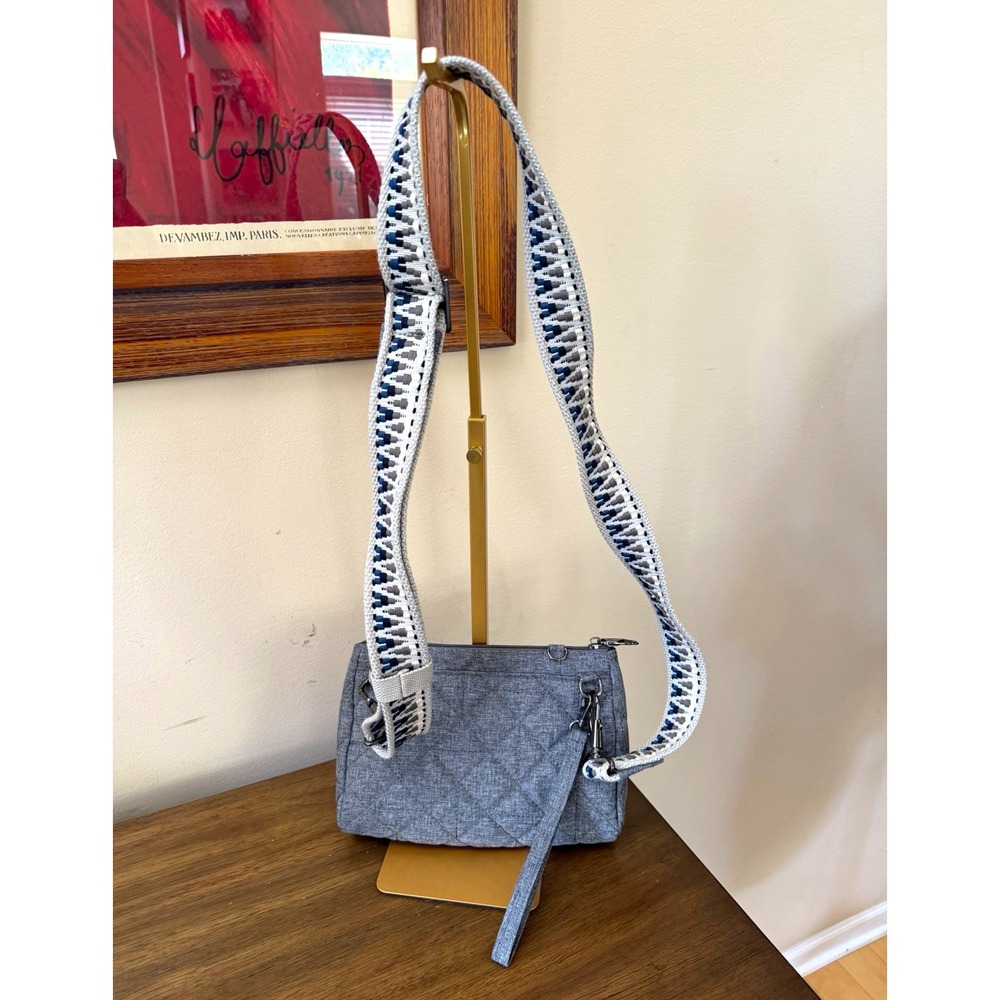 Travelon Anti-Theft Boho 2.0 Clutch Crossbody Geo Lush Blue RFID